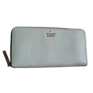 Kate Spade‎ Cameron Street Island Waters Lacey Leather Wallet Gray-Blue Color